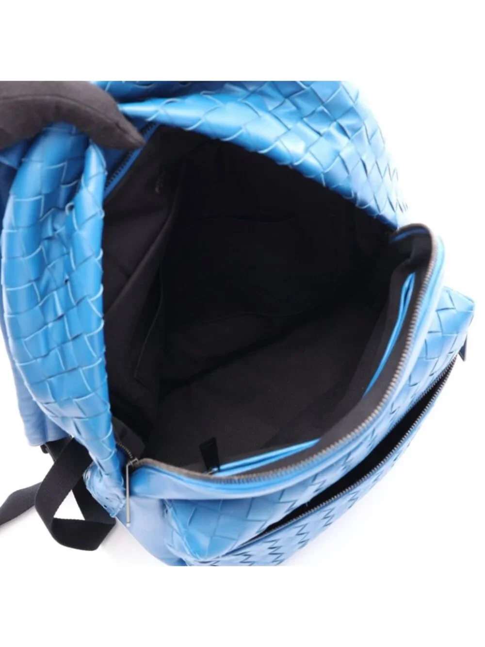 Bottega Veneta Backpack Intrecciato Blue Leather